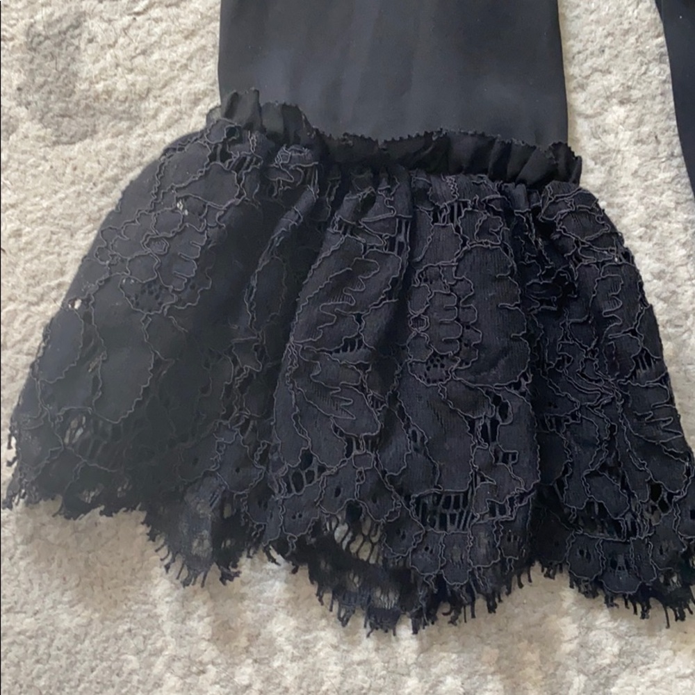White House Black Market Black Lace Off the Shoulder Blouse - Picture 2 of 3